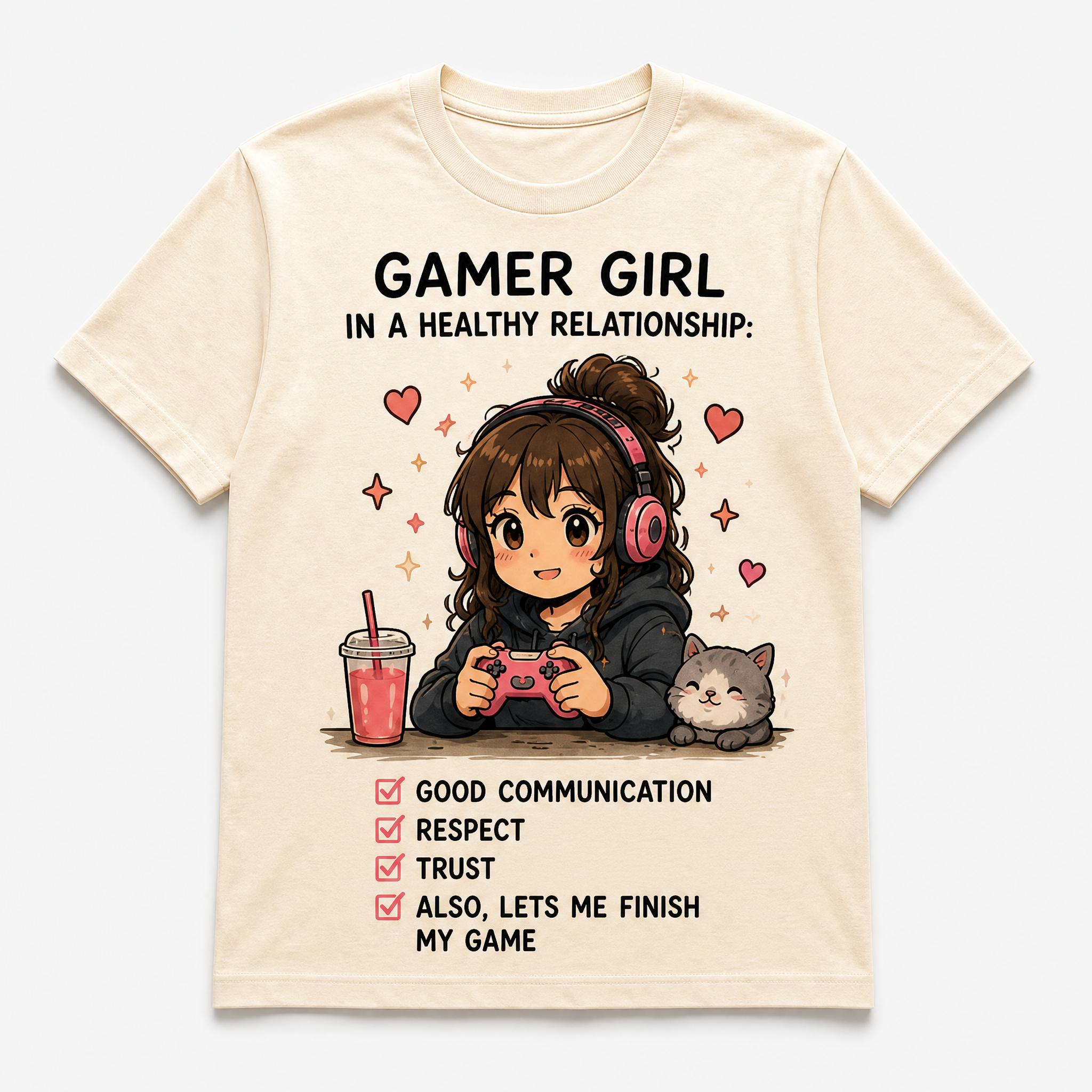 Cute Gamer Girl Anime T-Shirt Collection