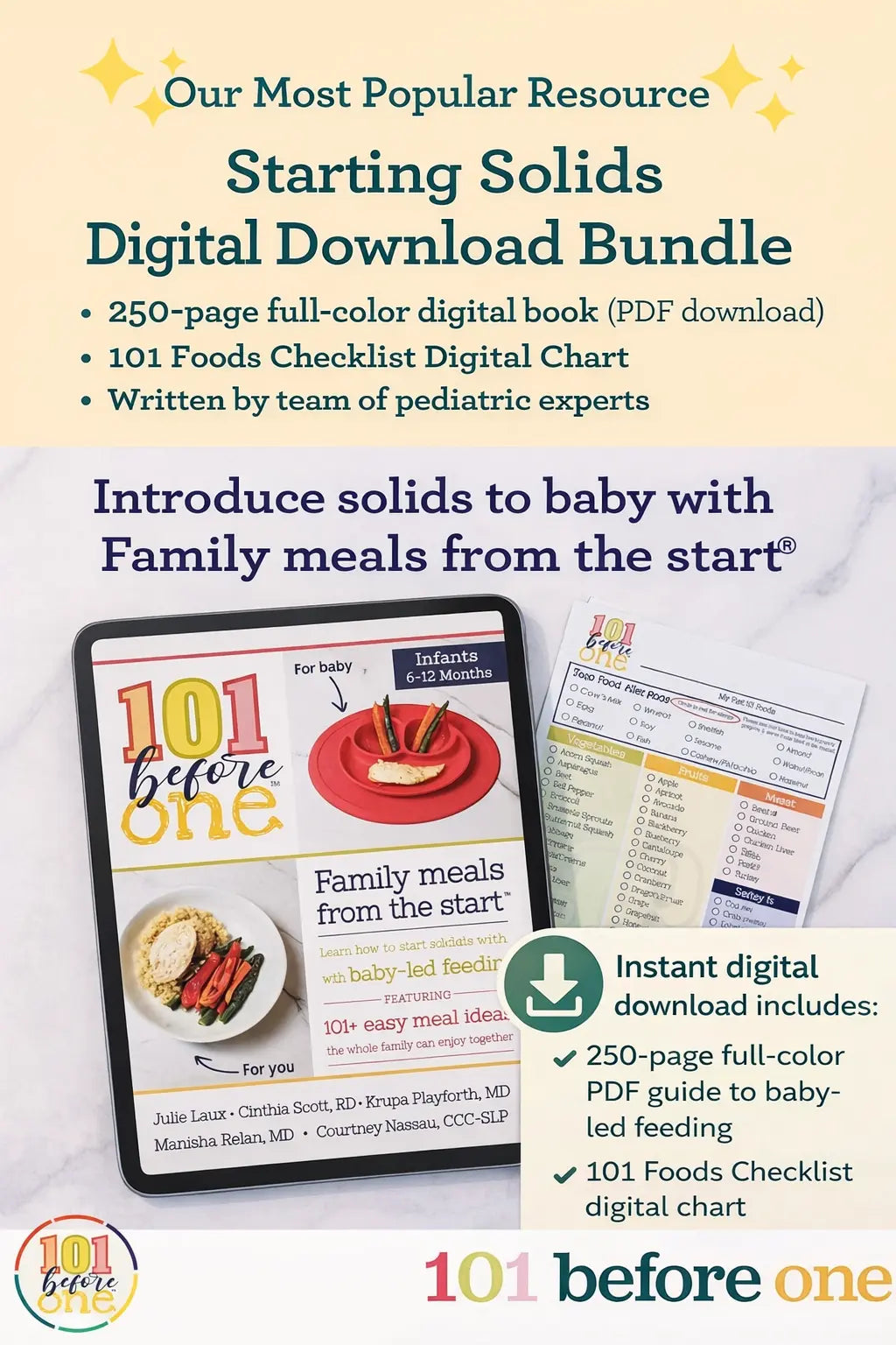 Baby-led Weaning Digital Guide & 101 Food Checklist from 101 before one Grab3