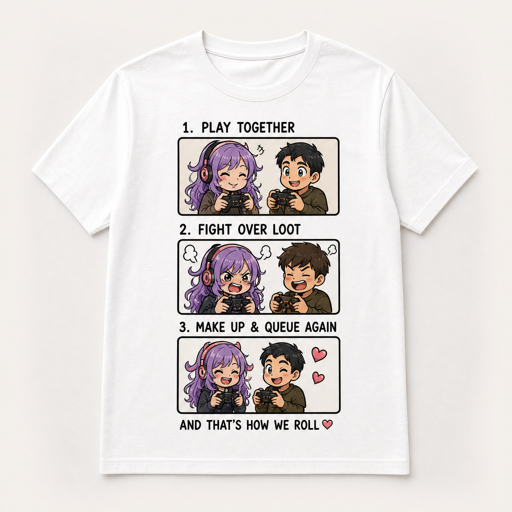 Funny Matching Gaming Graphic Tees for Couples & Girlfriends