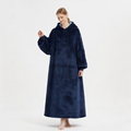Extra-Long Oversized Fleece Hoodie Blanket – Full Length to Ankles Warm Sherpa Wearable Blanket