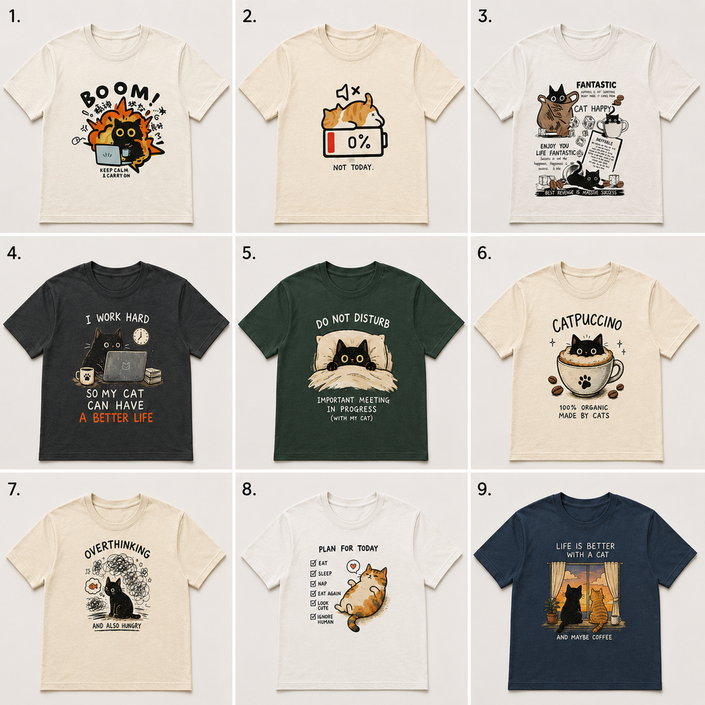 Funny Cat Graphic T-Shirt Collection