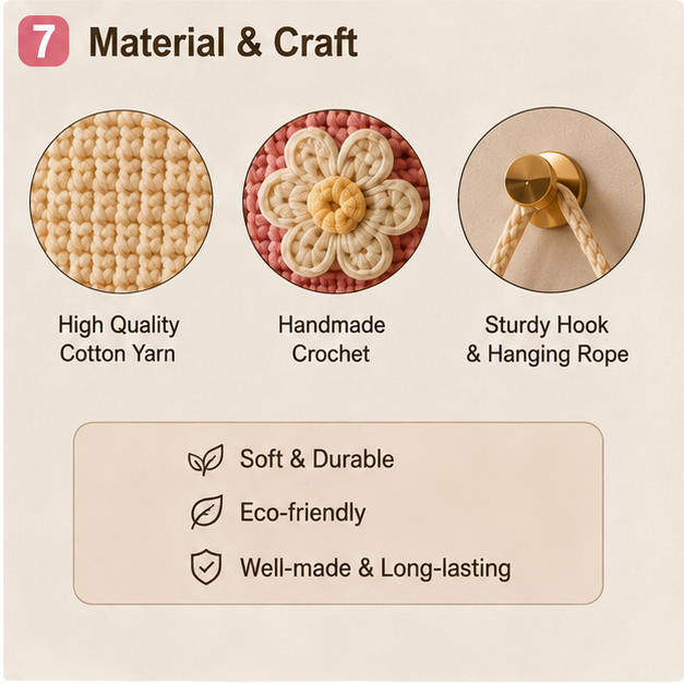 Cute Crochet Cat Wall Organizer Hanging Pocket Storage