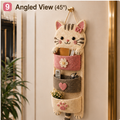 Cute Crochet Cat Wall Organizer Hanging Pocket Storage