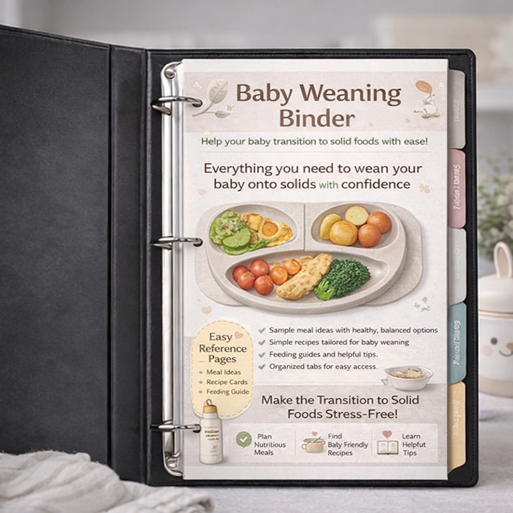 The Ultimate Baby-Led Weaning Binder – 101 First Foods Checklist & Complete Printed Guide for Starting Solids
