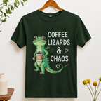 Coffee Lizards & Chaos – T-Shirt