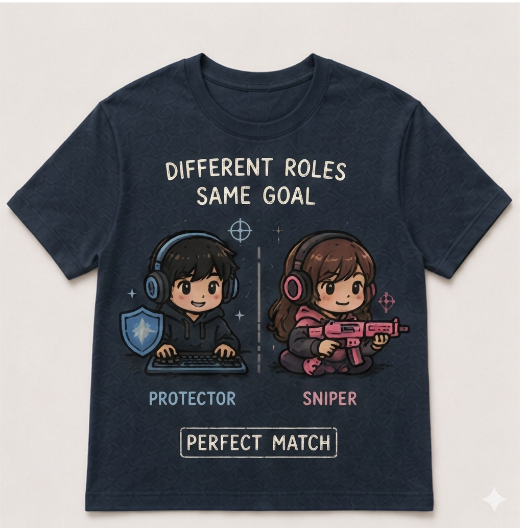 Matching Gamer T-Shirts for Couples – Kawaii Gaming Apparel
