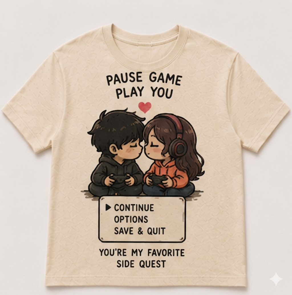 Matching Gamer T-Shirts for Couples – Kawaii Gaming Apparel