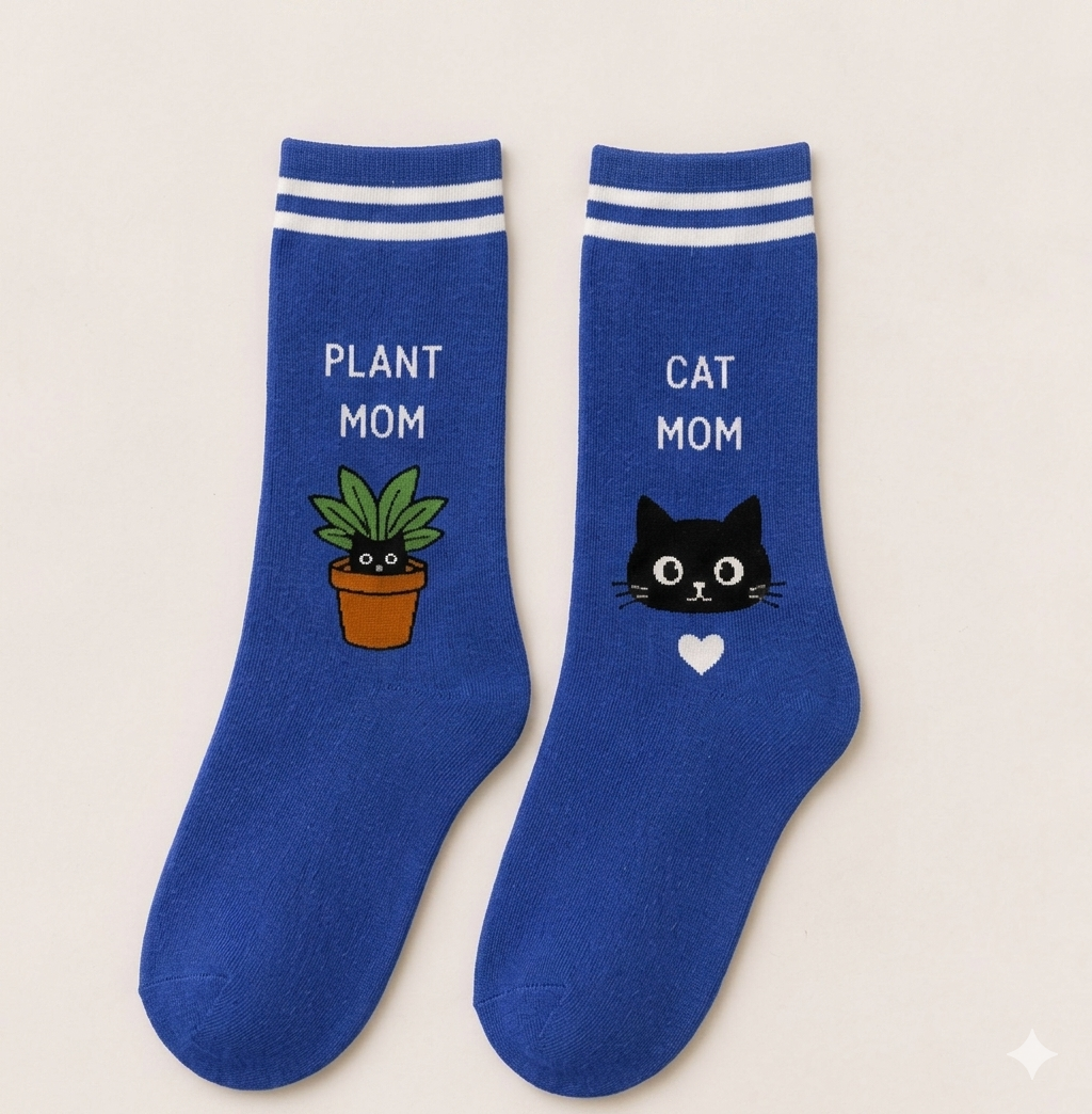 The Purr-fectly Cozy Illustrated Crew Sock Collection