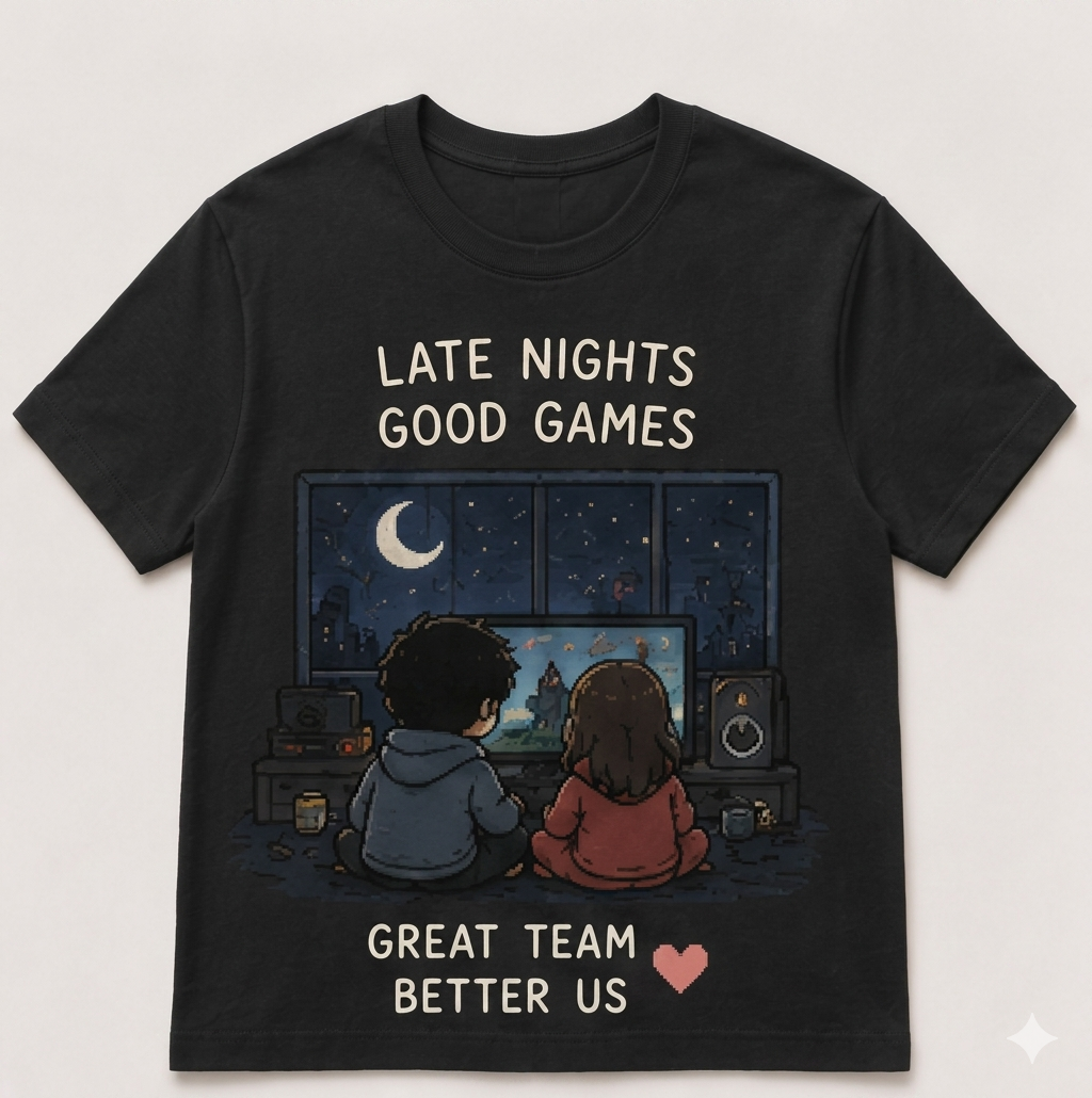Matching Gamer T-Shirts for Couples – Kawaii Gaming Apparel