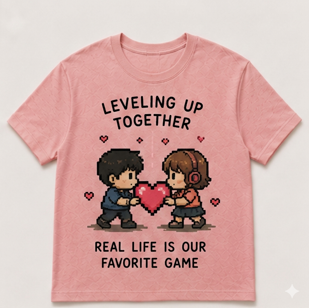 Matching Gamer T-Shirts for Couples – Kawaii Gaming Apparel