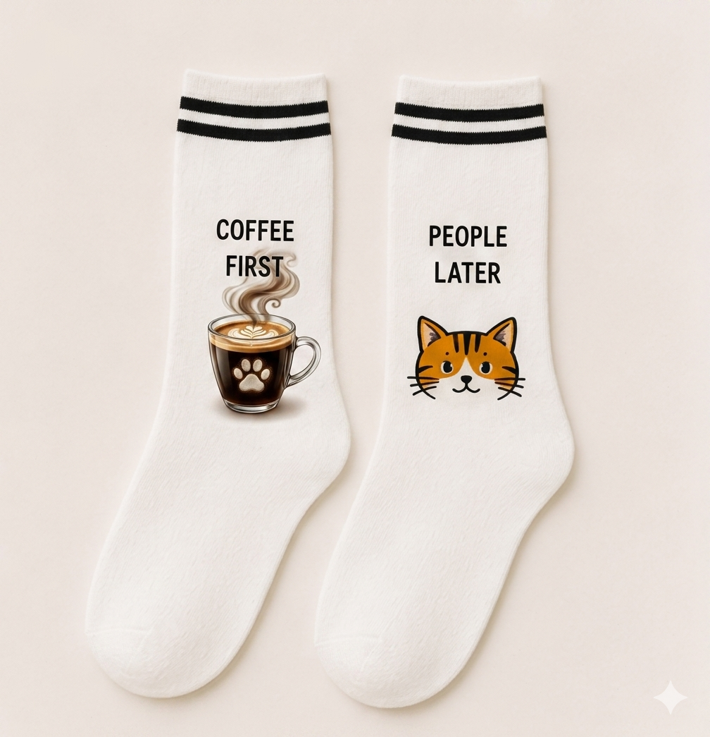 The Purr-fectly Cozy Illustrated Crew Sock Collection
