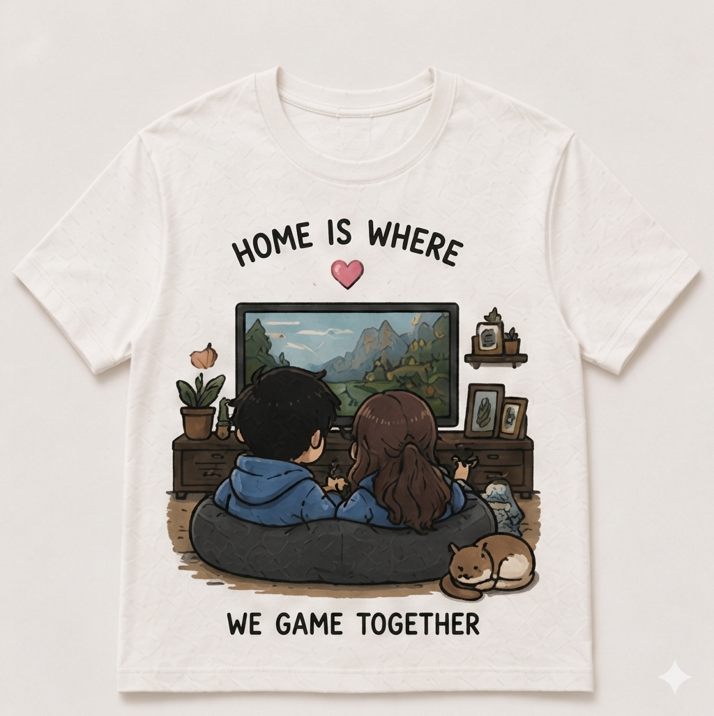 Matching Gamer T-Shirts for Couples – Kawaii Gaming Apparel