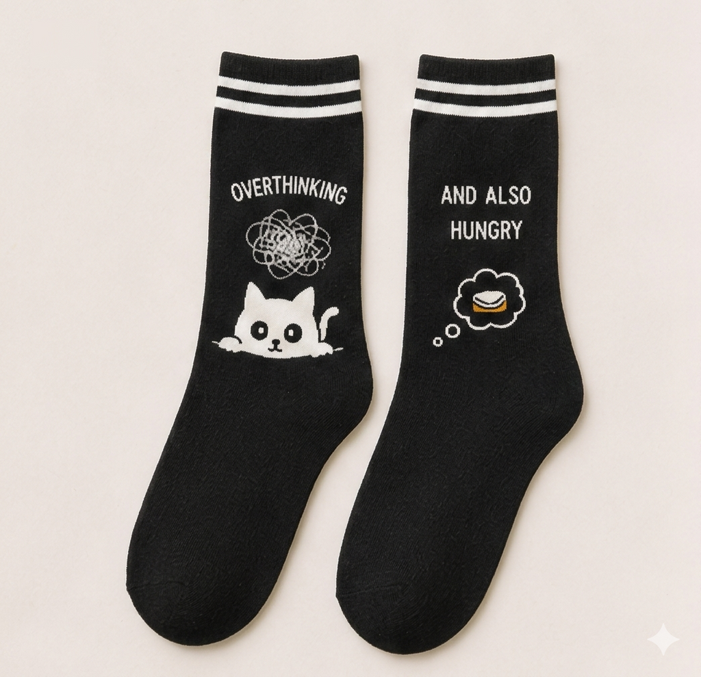 The Purr-fectly Cozy Illustrated Crew Sock Collection