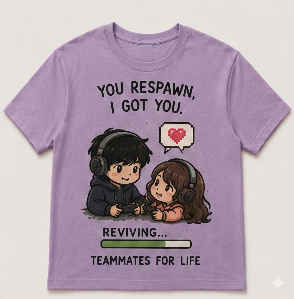 Matching Gamer T-Shirts for Couples – Kawaii Gaming Apparel