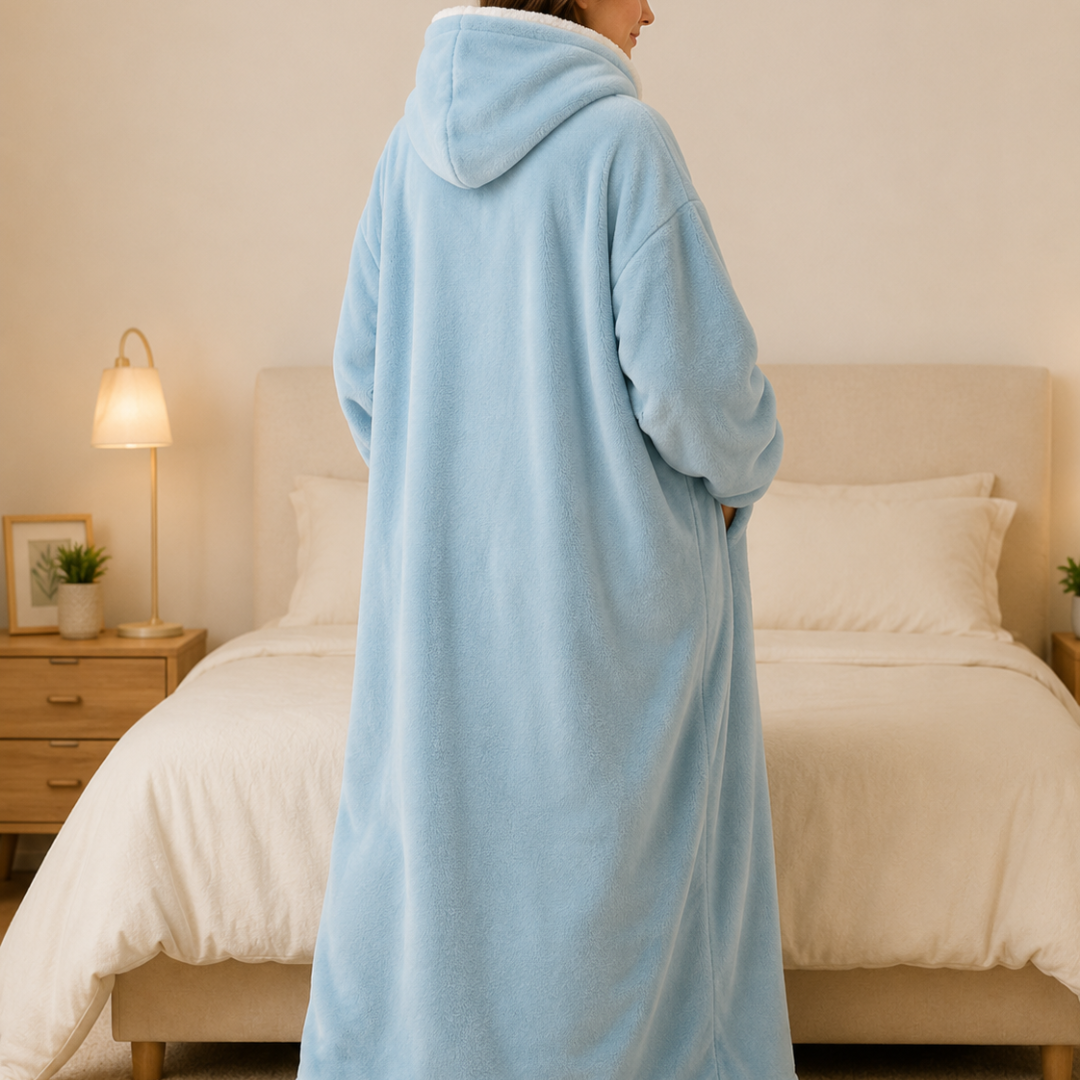 Ultra Warm Full-Length Fleece Zip Hoodie – Oversized Wearable Blanket Hoodie With Pockets (Pre-Order)