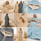 Ultra Warm Full-Length Fleece Zip Hoodie – Oversized Wearable Blanket Hoodie With Pockets (Pre-Order)