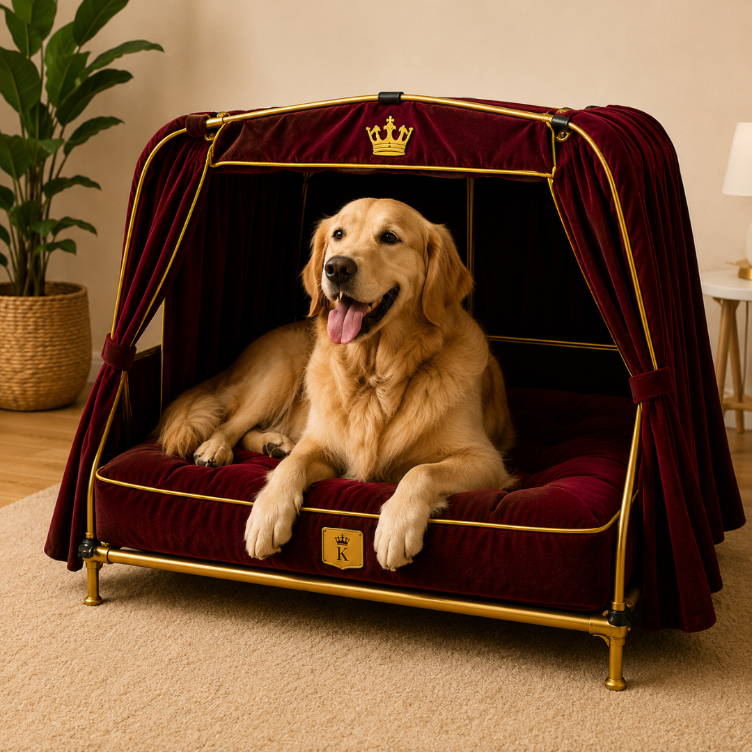 Luxury Royal Dog Bed Tent – Plush Large Pet Lounge Bed House