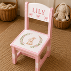 Personalised Wooden Kids Chair – Custom Name Design – 5 Cute Styles Available (Pre-Order)