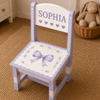 Personalised Wooden Kids Chair – Custom Name Design – 5 Cute Styles Available (Pre-Order)