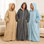 Ultra Warm Full-Length Fleece Zip Hoodie – Oversized Wearable Blanket Hoodie With Pockets (Pre-Order)