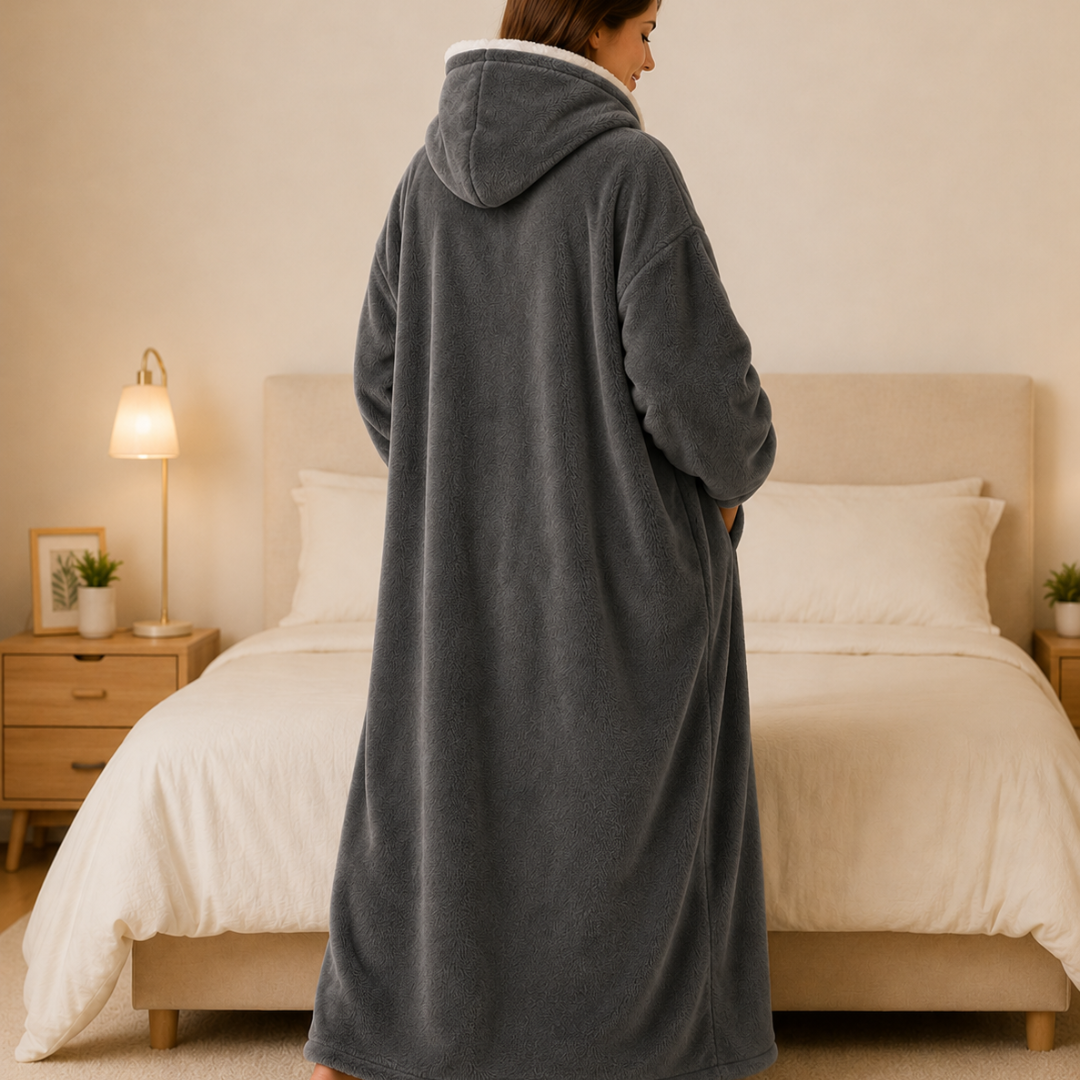 Ultra Warm Full-Length Fleece Zip Hoodie – Oversized Wearable Blanket Hoodie With Pockets (Pre-Order)