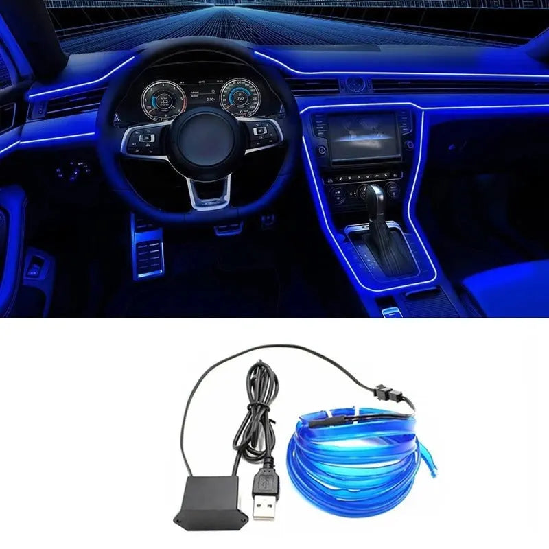 LED Car Interior Ambient Light Strip – USB Dashboard & Footwell Lighting Kit Grab3