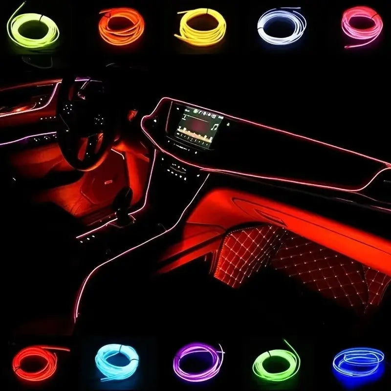 LED Car Interior Ambient Light Strip – USB Dashboard & Footwell Lighting Kit Grab3
