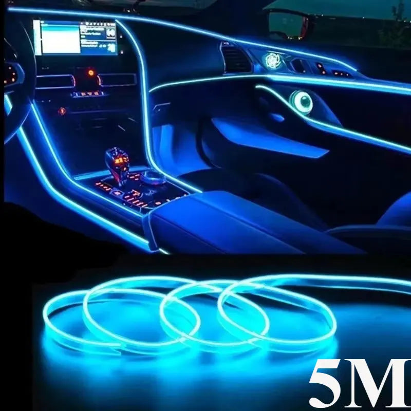 LED Car Interior Ambient Light Strip – USB Dashboard & Footwell Lighting Kit Grab3