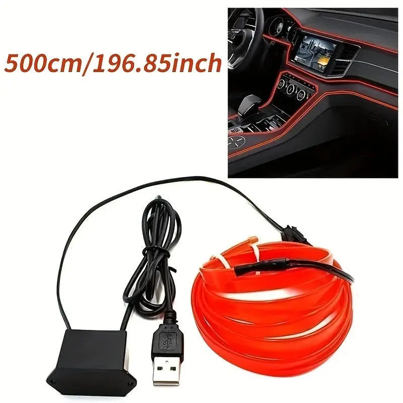 LED Car Interior Ambient Light Strip – USB Dashboard & Footwell Lighting Kit Grab3