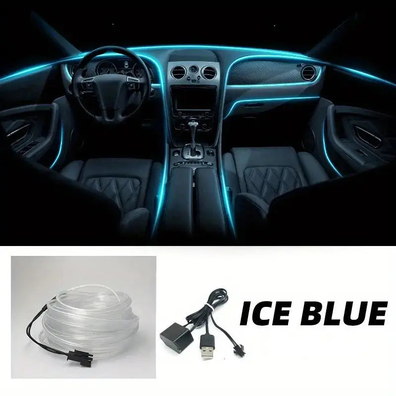 LED Car Interior Ambient Light Strip – USB Dashboard & Footwell Lighting Kit Grab3