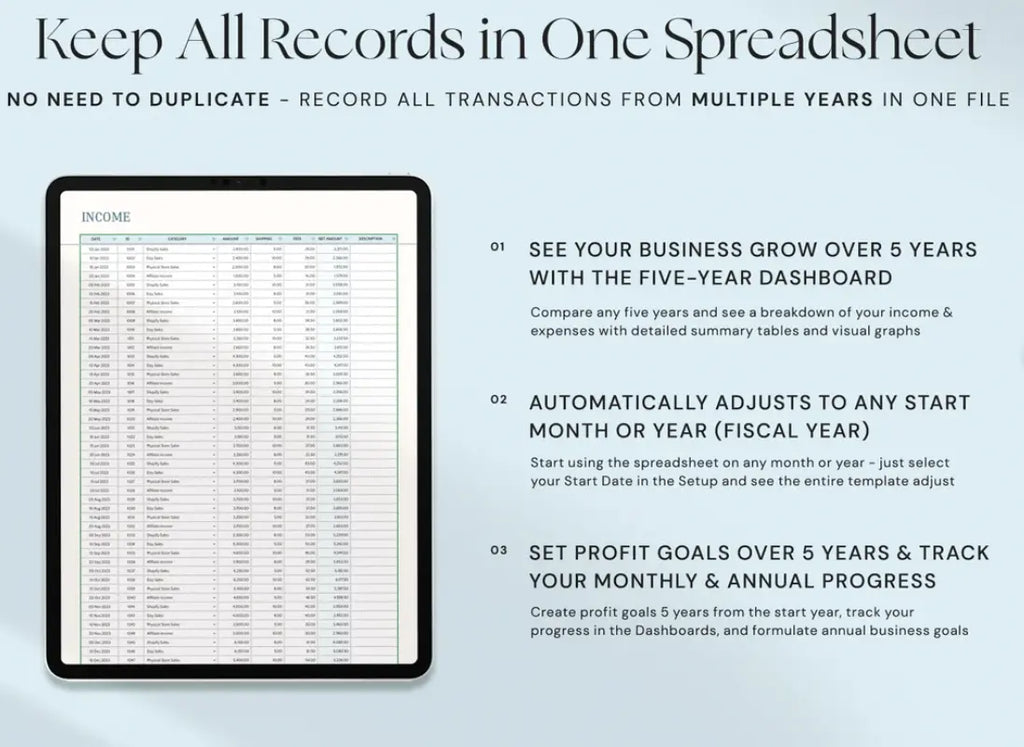 Small Business Bookkeeping Template | Excel Income & Expense Tracker Grab3