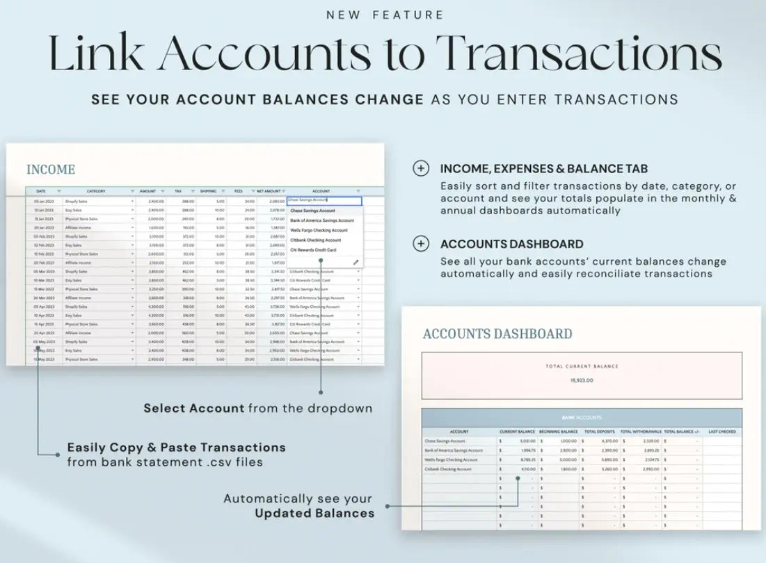 Small Business Bookkeeping Template | Excel Income & Expense Tracker Grab3
