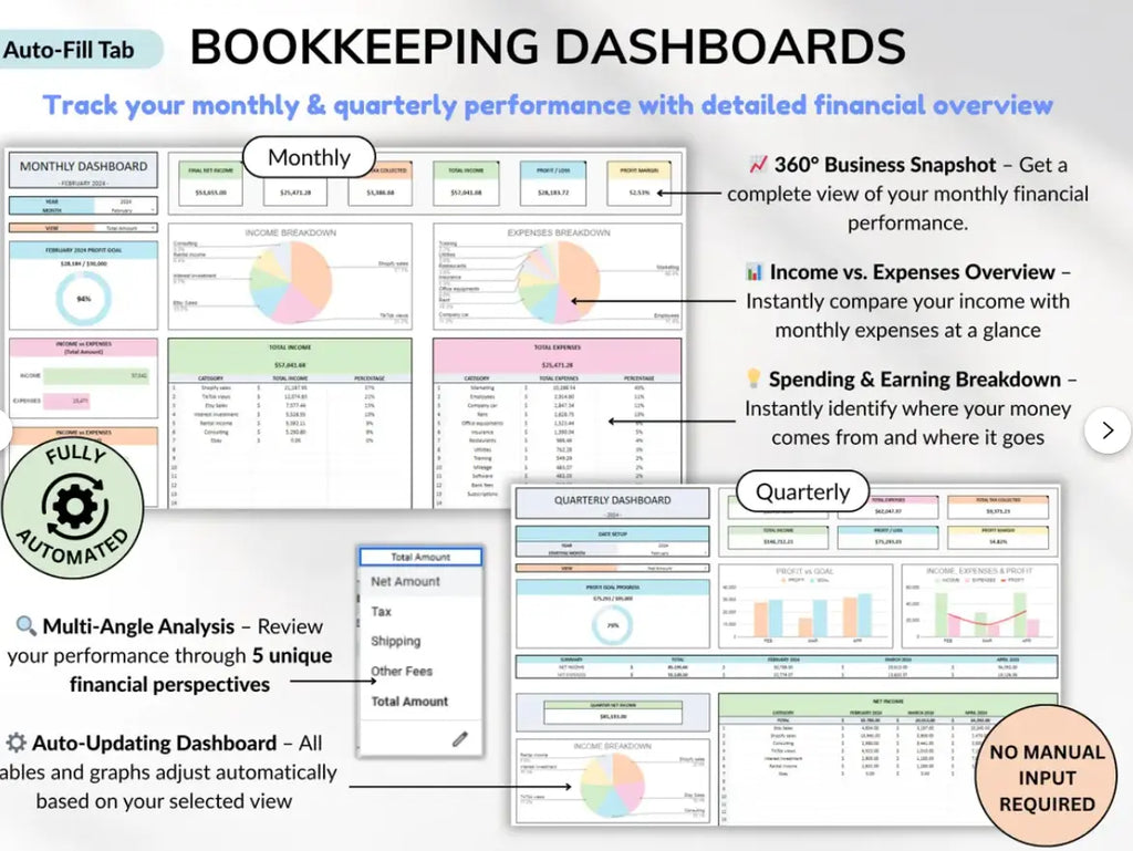 Small Business Bundle | Bookkeeping, Inventory & Order Tracking Templates Grab3