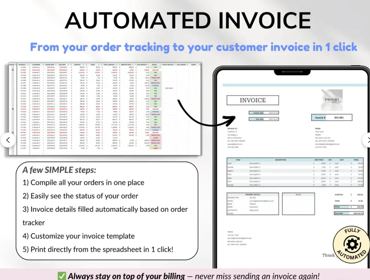 Small Business Bundle | Bookkeeping, Inventory & Order Tracking Templates Grab3