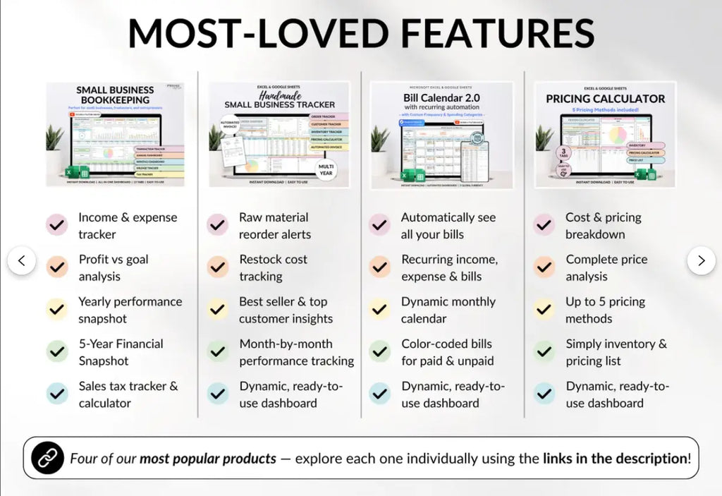 Small Business Bundle | Bookkeeping, Inventory & Order Tracking Templates Grab3