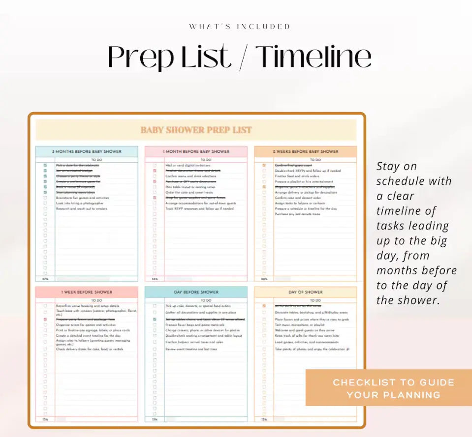 Digital Baby Shower Planner Google Sheet | Complete Event Planning Organizer Grab3