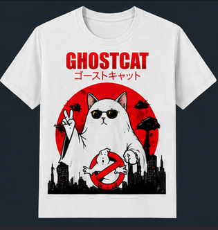 Japanese Streetwear Cat T-Shirt – Movie Parody Graphic Tees