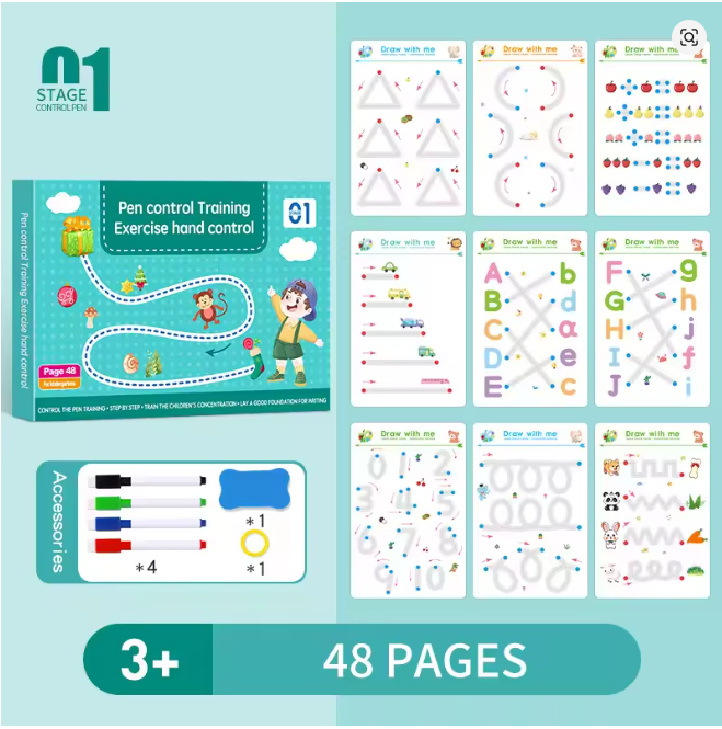 Magical Reusable Handwriting Practice Workbook for Kids