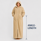Ultra Warm Full-Length Fleece Zip Hoodie – Oversized Wearable Blanket Hoodie With Pockets (Pre-Order)