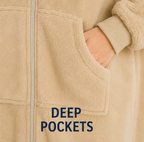 Ultra Warm Full-Length Fleece Zip Hoodie – Oversized Wearable Blanket Hoodie With Pockets (Pre-Order)