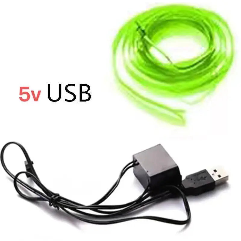 LED Car Interior Ambient Light Strip – USB Dashboard & Footwell Lighting Kit Grab3