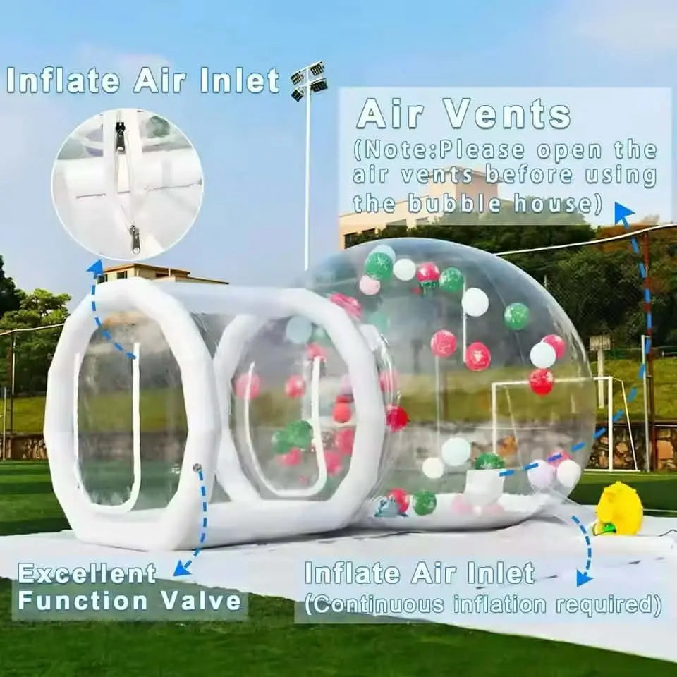Inflatable Bubble House 2.5m – Commercial Grade Clear PVC Event Dome Grab3