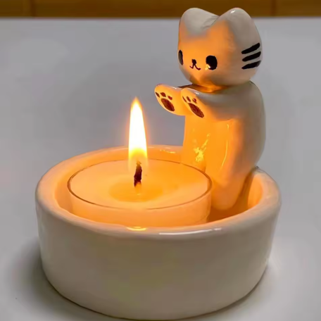 Cozy Cat Paw Candle Holder – Cute Resin Tea-Light Decor for Home, Desk & Bedroom