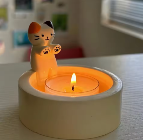 Cozy Cat Paw Candle Holder – Cute Resin Tea-Light Decor for Home, Desk & Bedroom