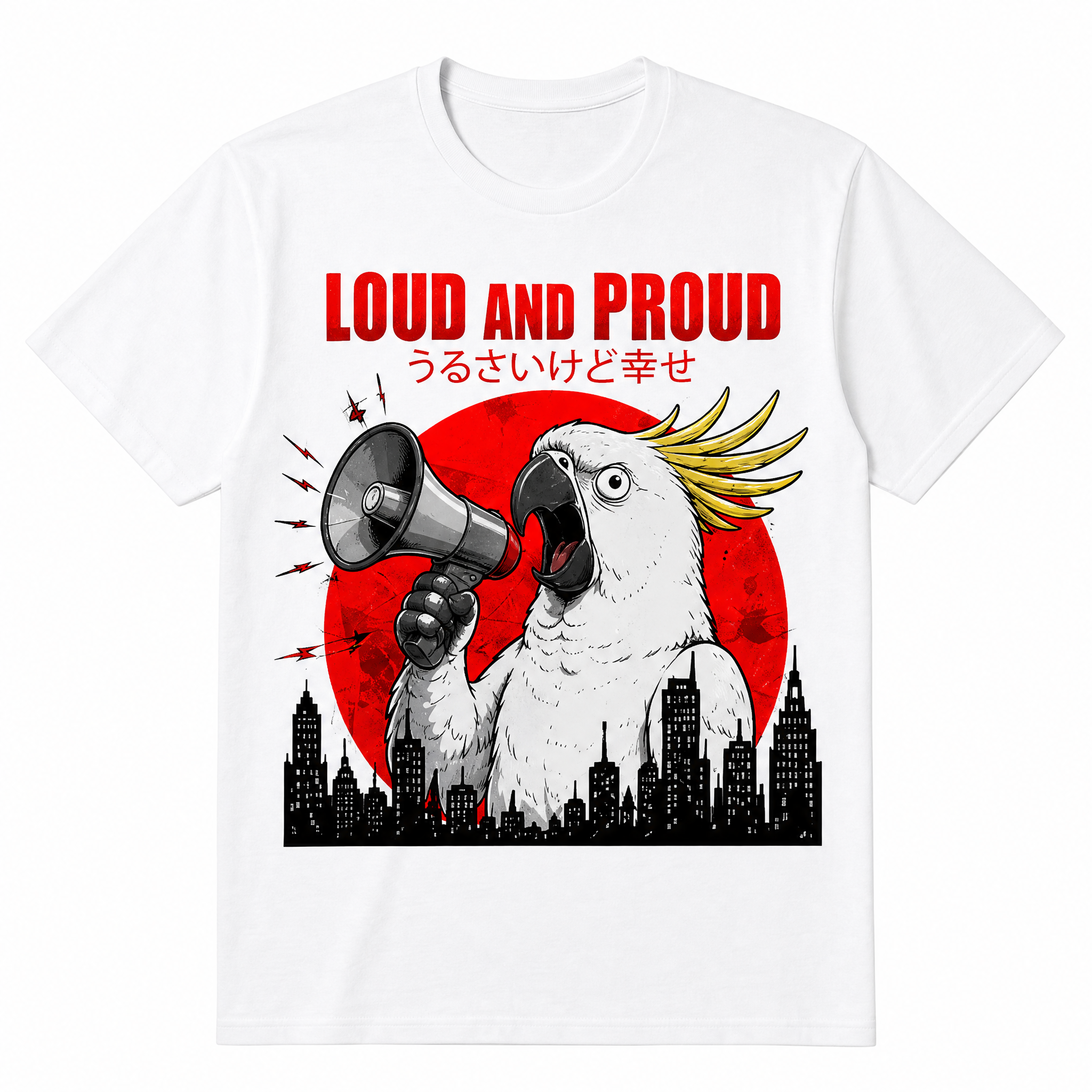 Funny Kaiju Parrot Graphic T-Shirts | Retro Japanese Style Bird Lover Tees