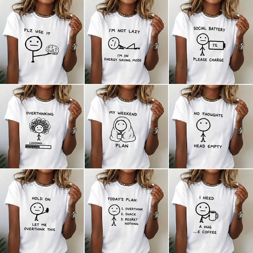 Minimalist Graphic T-Shirts – Funny Mood & Introvert Slogan Tees