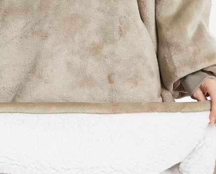 Extra-Long Oversized Fleece Hoodie Blanket – Full Length to Ankles Warm Sherpa Wearable Blanket