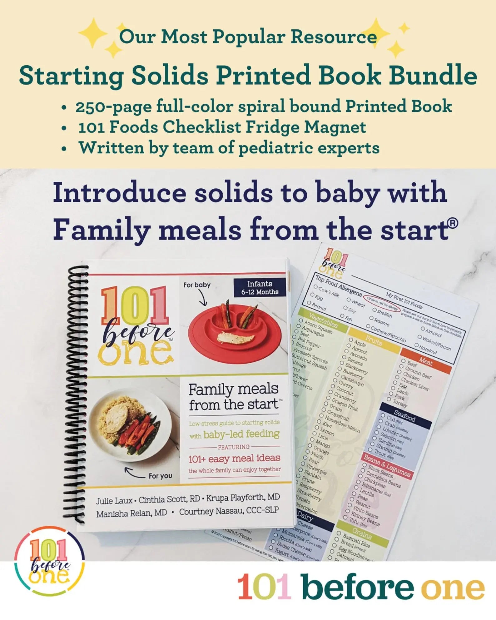 Baby-led Weaning Printed Guide & 101 Food Checklist from 101 before one Grab3