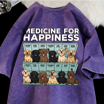 Medicine For Happiness — Labrador Lover Acid Wash Tee