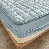 Quilted Mattress Pad – Soft Breathable Mattress Topper with Fitted Skirt Grab3